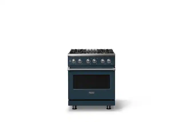 Front. Viking - 30 in. Wide 4 Burner Pro 5 Series 4.7 Cu. Ft. Freestanding Sealed Dual Fuel Convection Range - Squall - Squall.