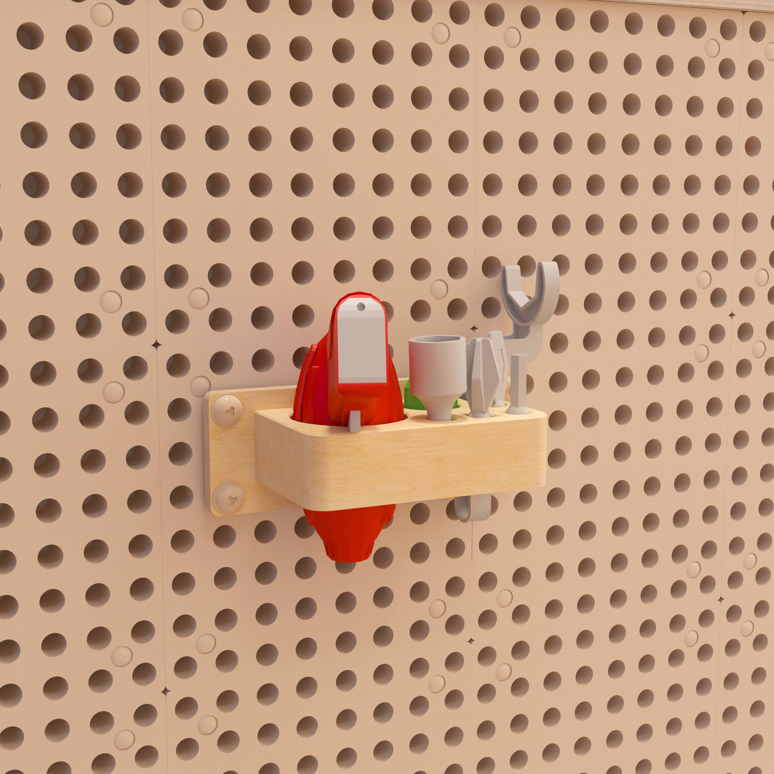 Alt View 2. Flash Furniture - Bright Beginnings 8-Piece Tool and Holder Accessory Set for Modular STEAM Wall Systems (Wall Not Included) - Multi.