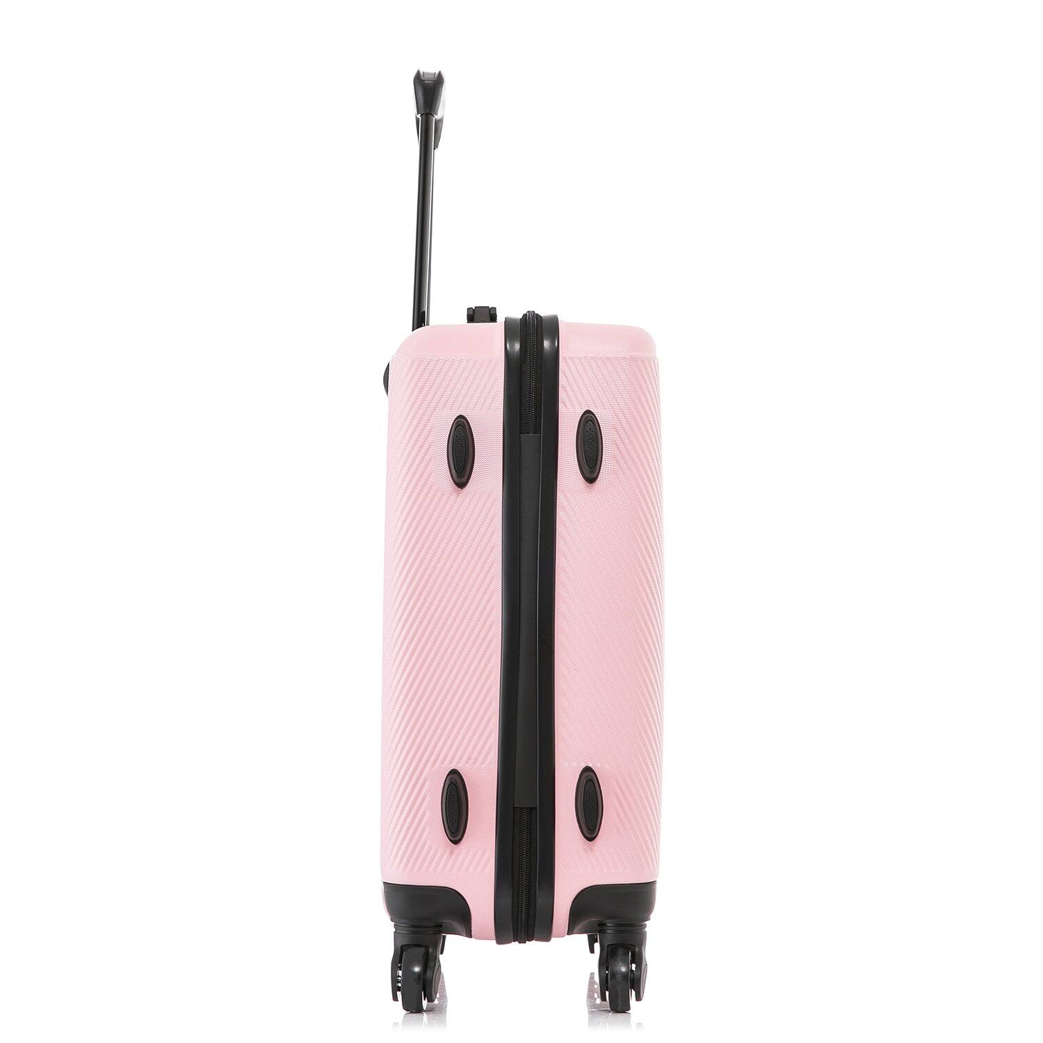 Alt View 3. DUKAP - Discovery Lightweight Hardside Spinner Luggage 20" Carry-On - PINK.