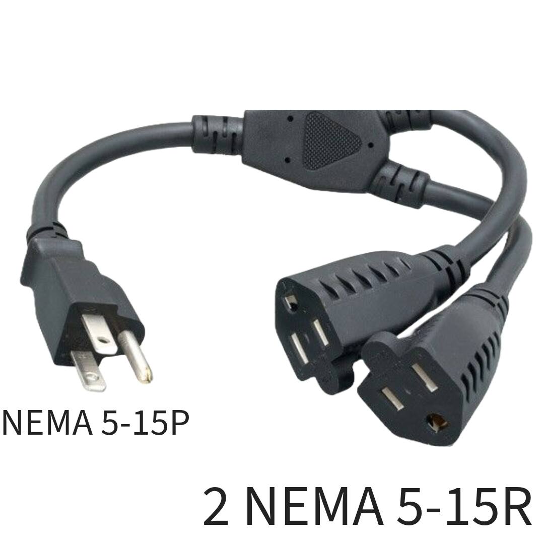 NEMA 5-15P  
2 NEMA 5-15R