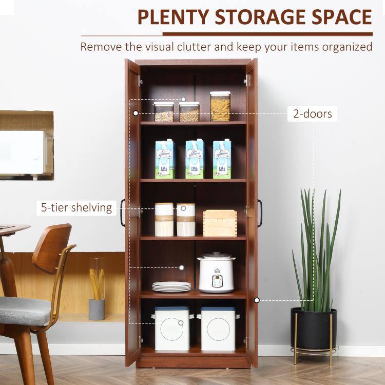PLANTY STORAGE SPACE  
Remove the visual clutter and keep your items organized  
2-doors  
5-tier shelving
