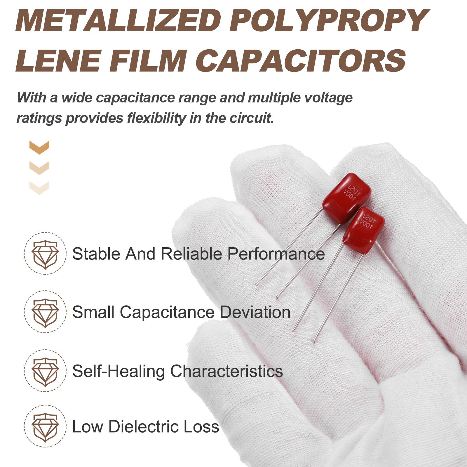 METALLIZED POLYPROPYLENE FILM CAPACITORS

With a wide capacitance range and multiple voltage ratings provides flexibility in the circuit.

- Stable And Reliable Performance
- Small Capacitance Deviation
- Self-Healing Characteristics
- Low Dielectric Loss