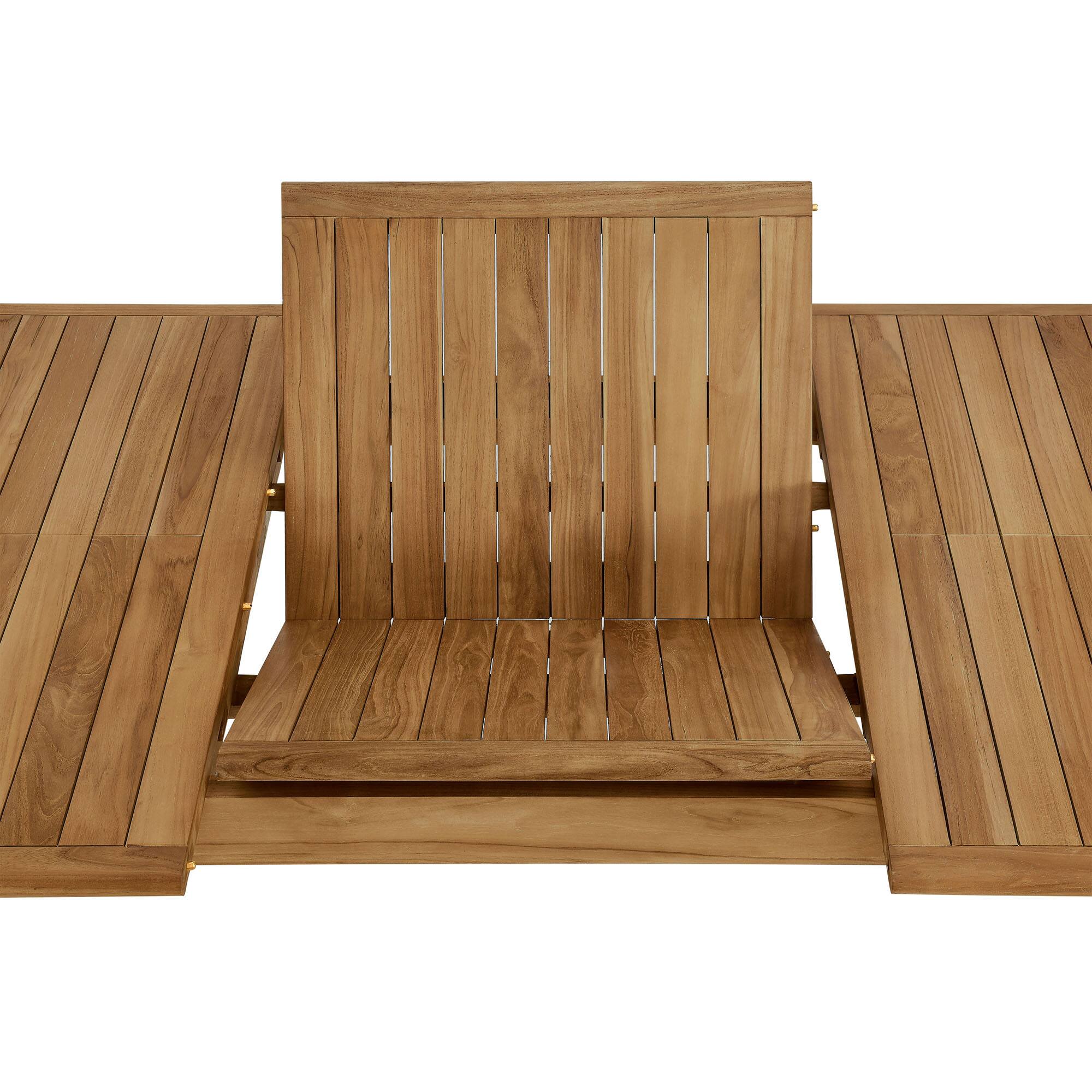 Alt View 6. Modway - Vienna Outdoor Patio Teak Wood Extendable Dining Table by Modway - Natural.