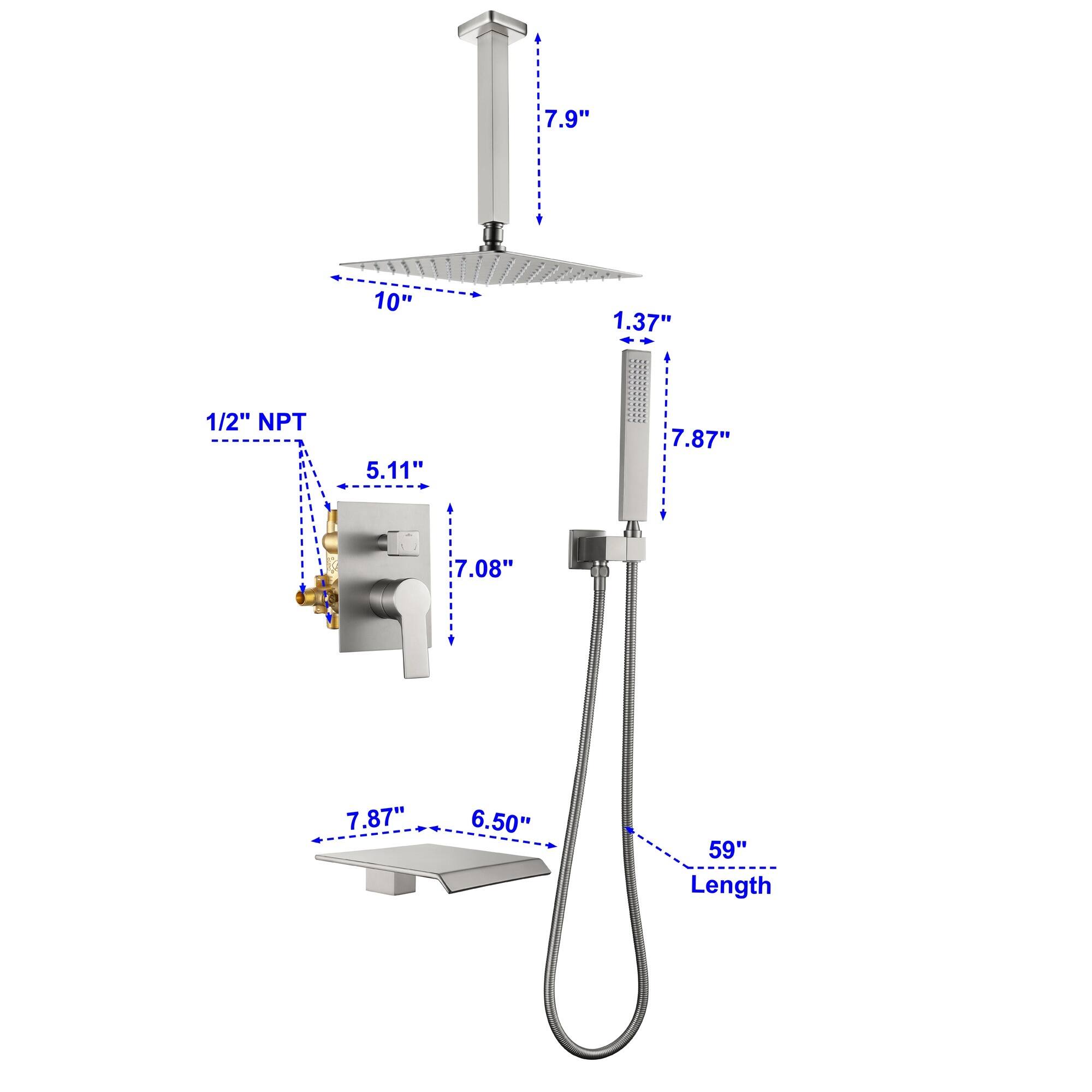 7.9"  
10"  
1.37"  
1/2" NPT  
5.11"  
7.87"  
7.08"  
7.87"  
6.50"  
59" Length