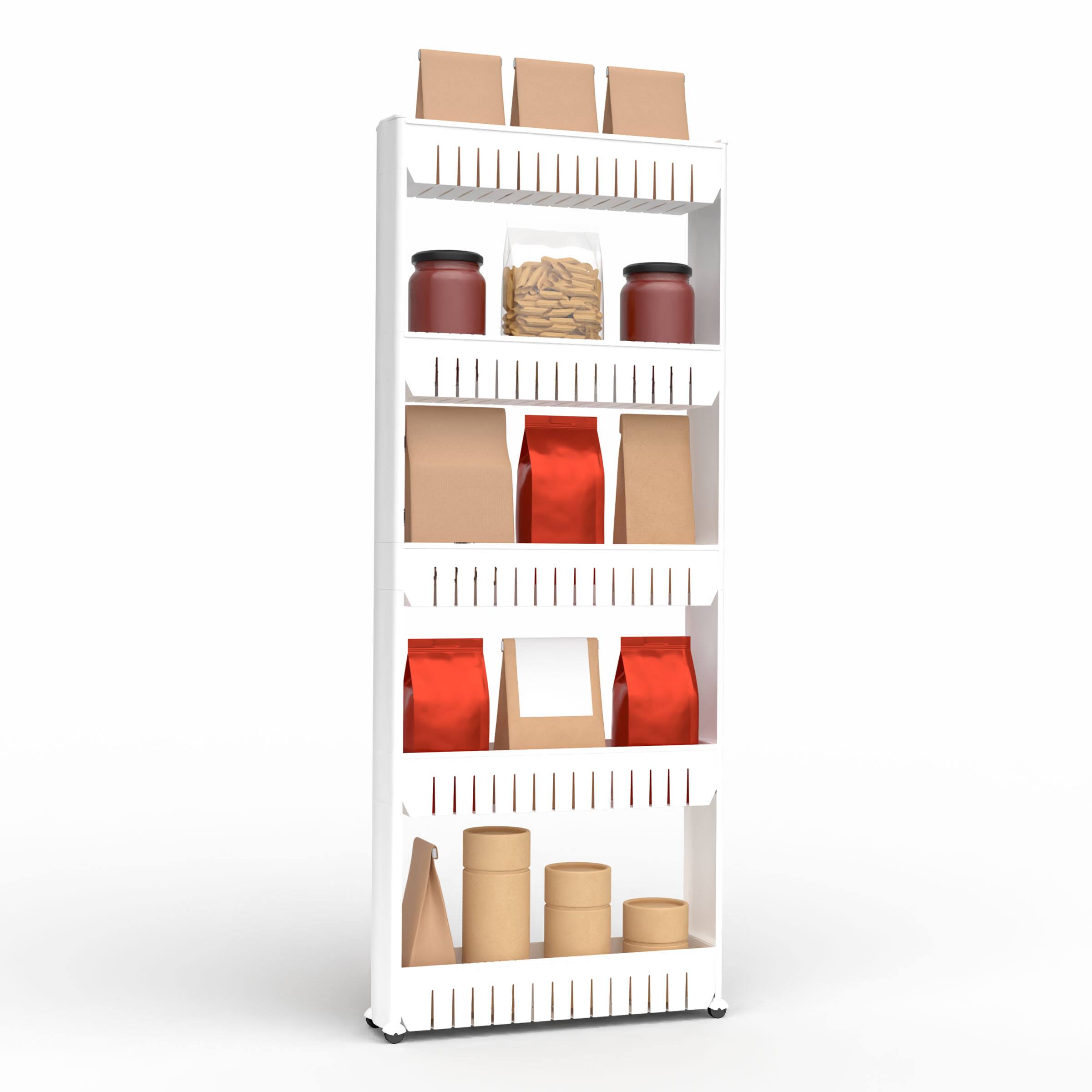 Angle. Lavish Home - Narrow Rolling Storage Cart, White - White.