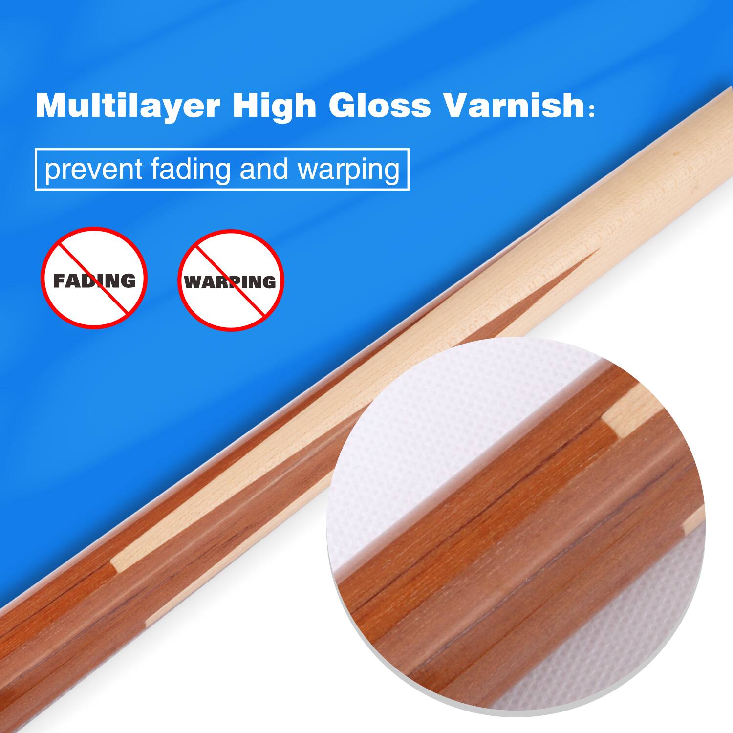 Multilayer High Gloss Varnish: prevent fading and warping

FADING
WARPING