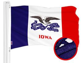G128 - Iowa State Flag Embroidered 3 x 5 ft 300D Polyester with Brass Grommets - Assorted Colors