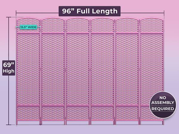 96" Full Length  
15.5" Wide  
69" High  
No Assembly Required