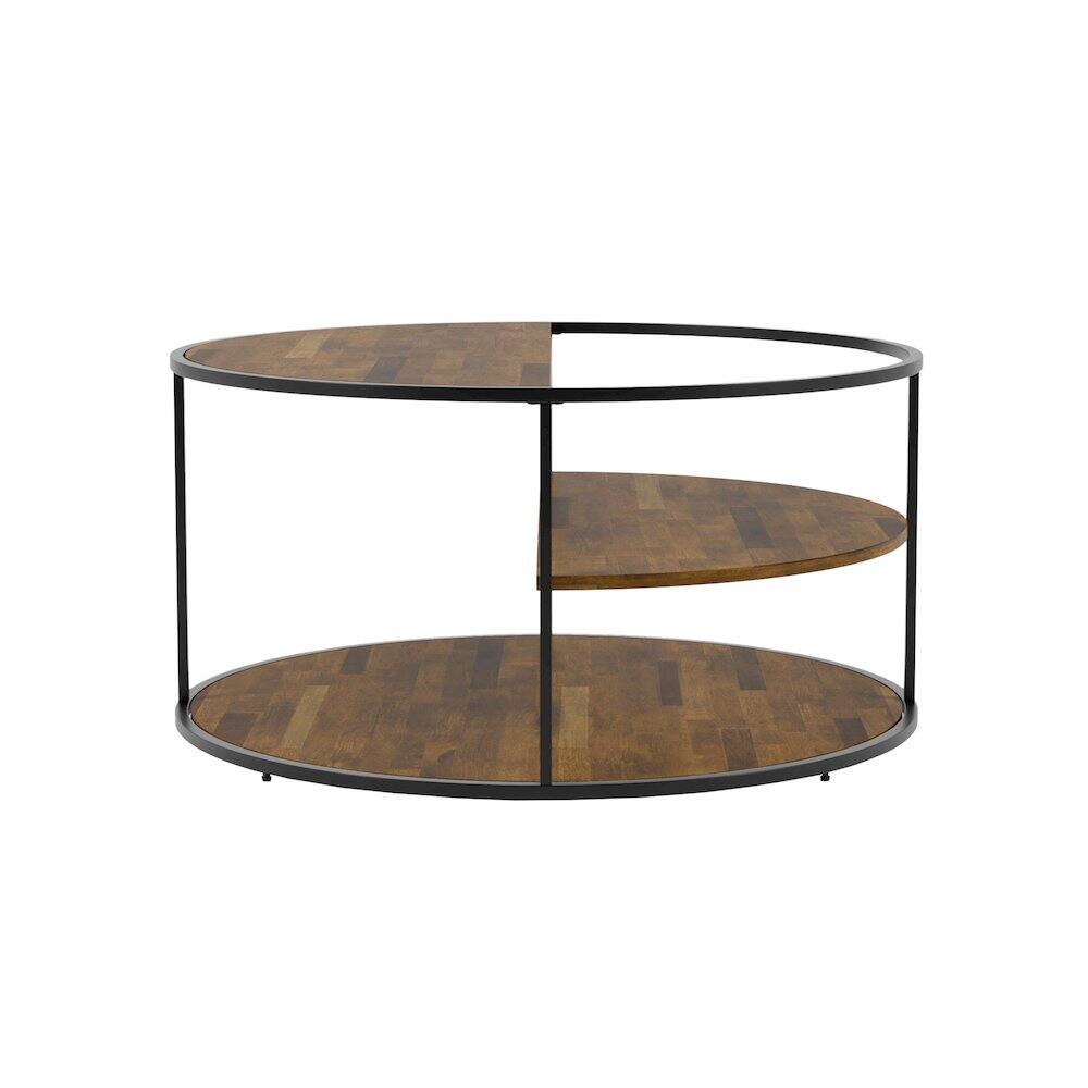 Alt View 1. Furniture of America - Marquesa Contemporary Wood Round Coffee Table - Black.