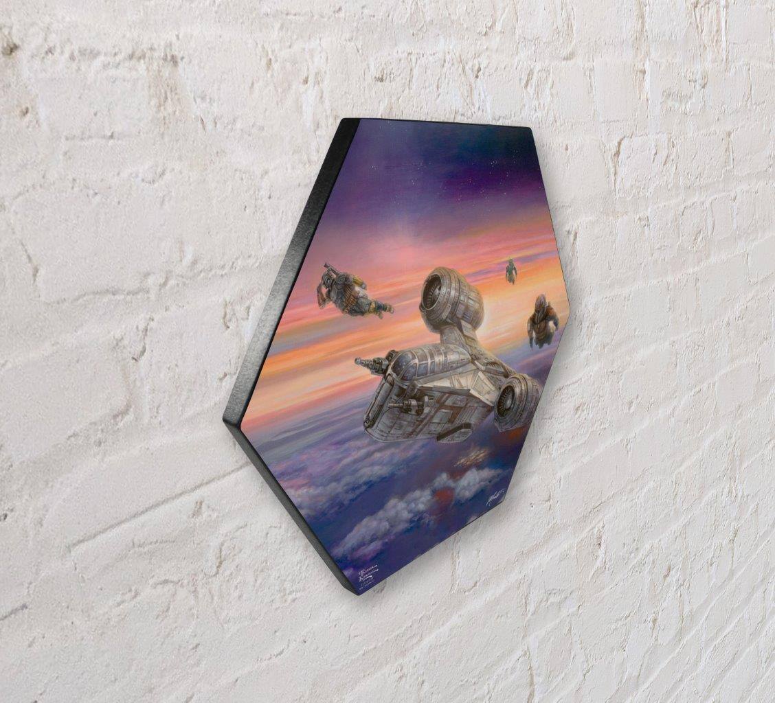 Alt View 3. Trend Setters - Star Wars (The Mandalorian - The Escort) KNEXAGON® Wood Print WPHEX9726 - Multicolor.