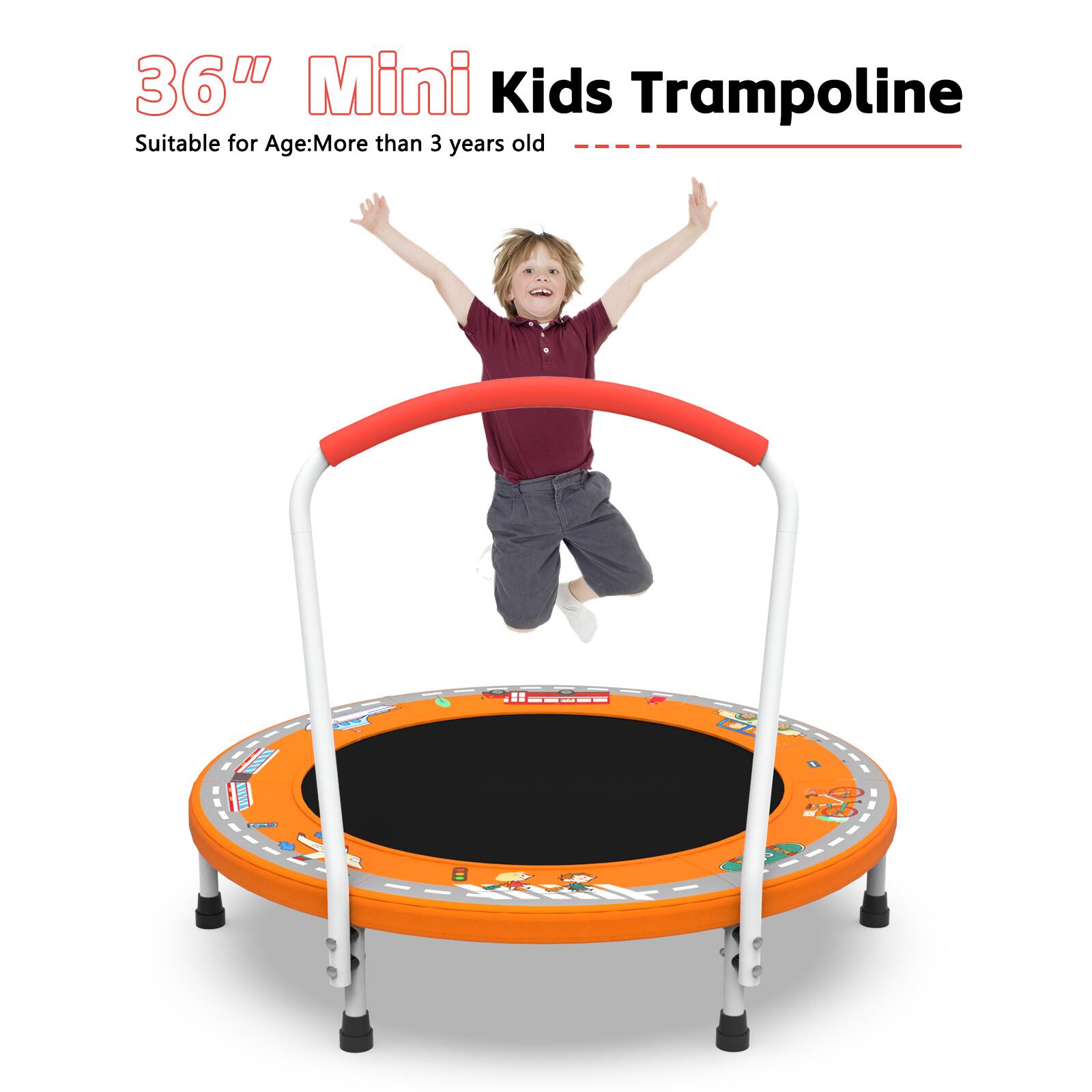 36" Mini Kids Trampoline  
Suitable for Age: More than 3 years old