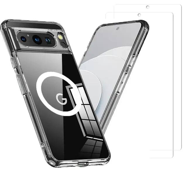 Front. Entronix - Entronix Bundle for Pixel 9 Pro XL - [Magnetic] Clear Case & 2 Screen Protectors - Clear.