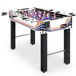 Best Choice Products - 48in Competition Sized Foosball Table for Home, Game Room w/ 2 Balls, 2 Cup Holders - Blue/White - Blue/White Arcade