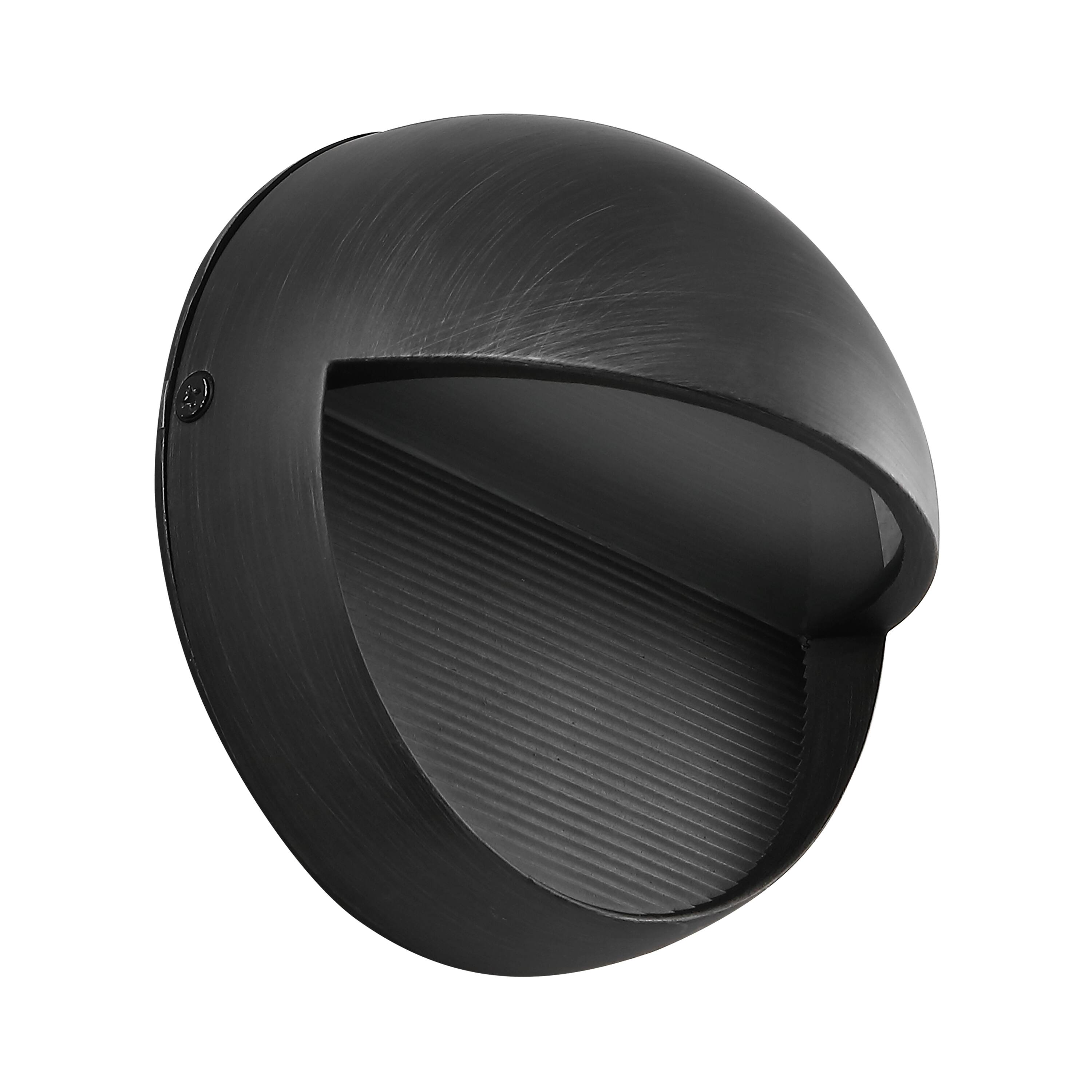 Alt View 7. Jonathan Y - Orbe 6.25" Outdoor Metal/Glass Dimmable Integrated LED Wall Sconce, Rustic Black - Rustic Black.