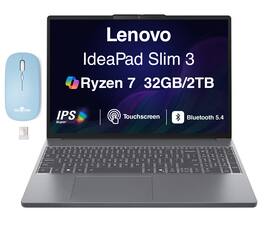 Lenovo - Upgraded - IdeaPad Slim 3 Laptop 15.3 WUXGA Display (Ryzen 7 170, 32GB, 2TB SSD, Win 11 Pro) w/Dockztorm Wireless Mouse - Luna Grey