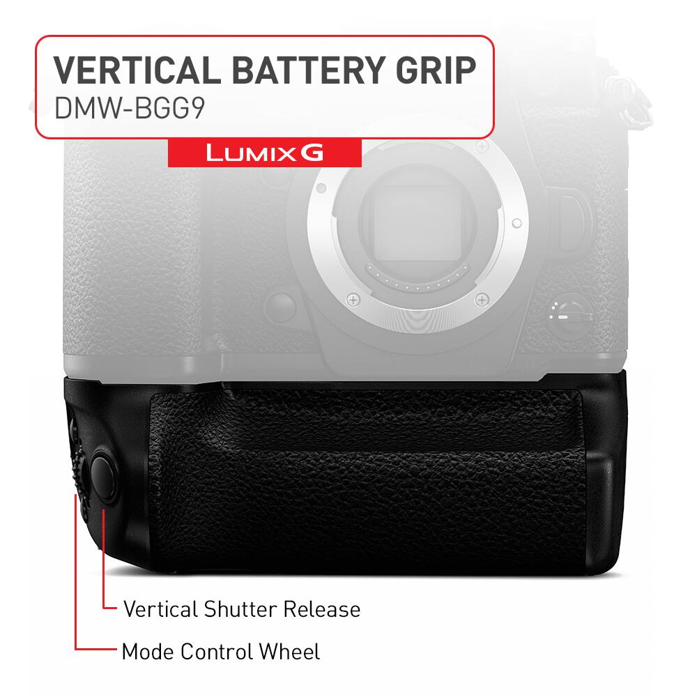 VERTICAL BATTERY GRIP DMW-BGG9 LUMIX G Vertical Shutter Release Mode Control Wheel