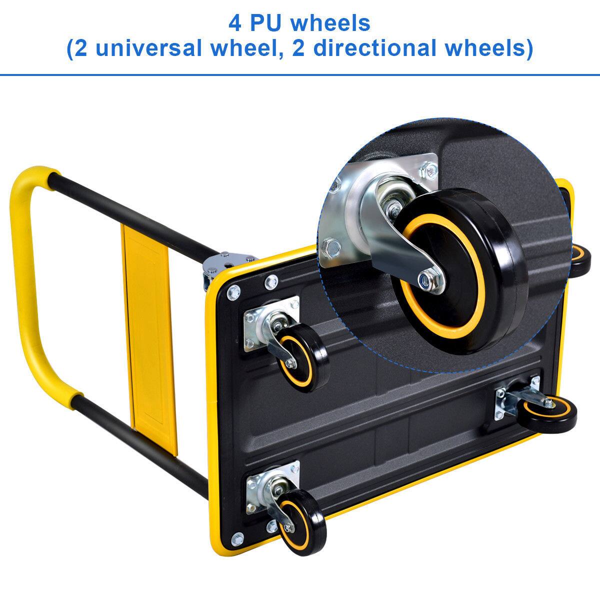 4 PU wheels (2 universal wheels, 2 directional wheels)