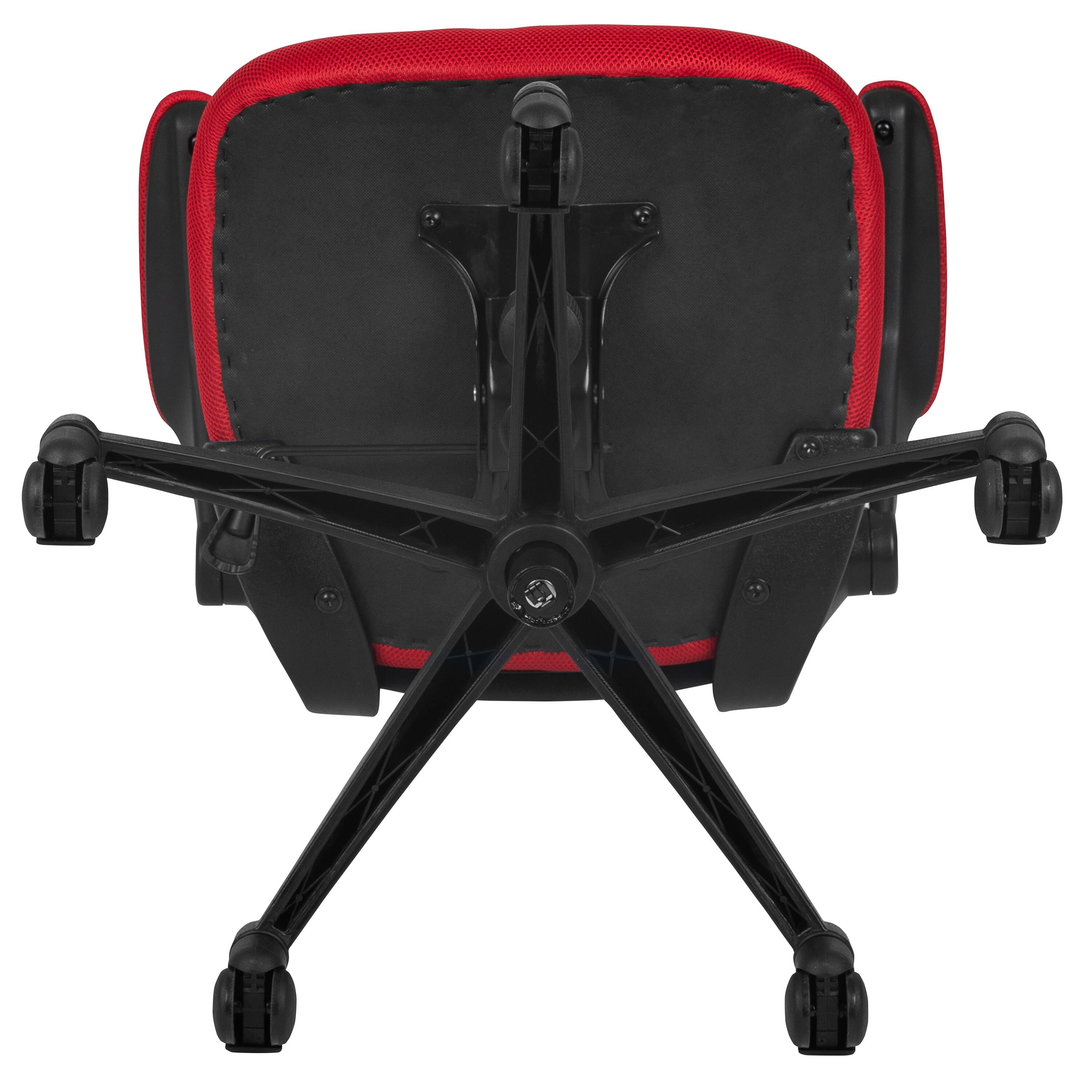 Alt View 9. Emma + Oliver - Mid-Back Mesh Swivel Ergonomic Task Office Chair with Flip-Up Arms - Red Mesh/Black Frame.
