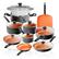 Front. Gotham Steel - Gotham Steel Pro Premier Hard Anodized 17 Piece Nonstick Cookware Set - Black.