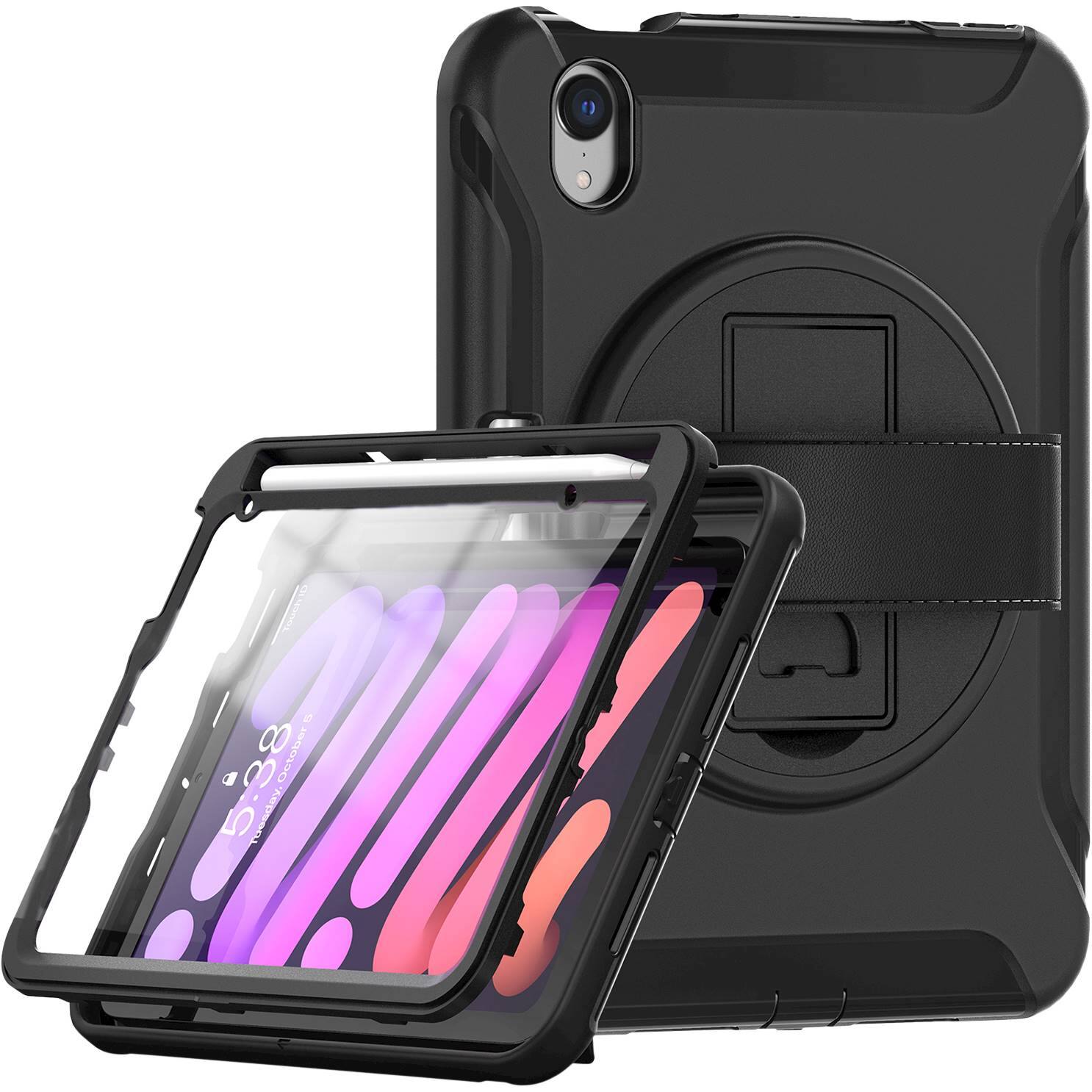 Alt View 13. SaharaCase - Protection Hand Strap Series Case for Apple iPad mini (A17 Pro) and Apple iPad mini (6th Generation 2021) - Black.