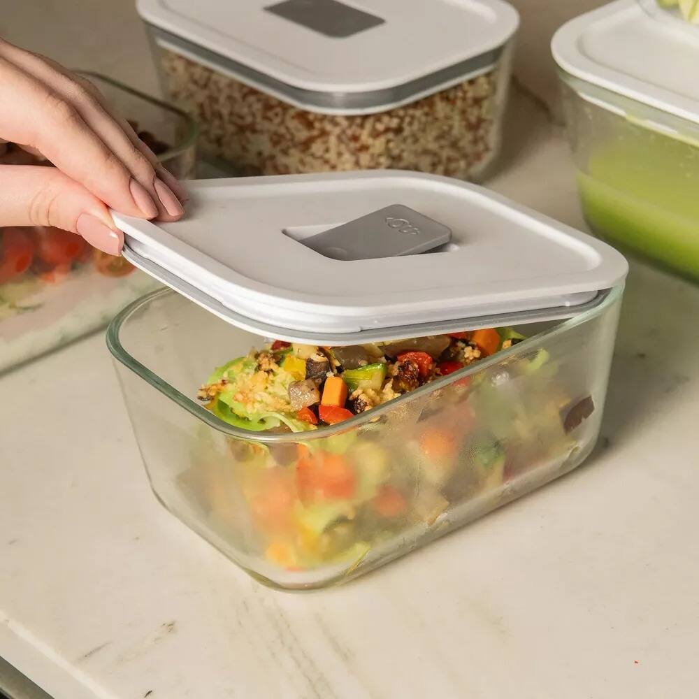 Alt View 1. OU - OU Glass Food Storage Container 13oz - Airtight Lid Oven, Microwave, Freezer & Dishwasher Safe.
