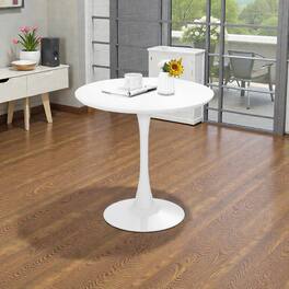 Hivvago - Contemporary 32-Inch Tulip Dining Table with Smooth MDF Surface - White