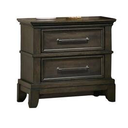 Manhattan Lane - Ston 26 Inch Nightstand, 2 Drawers, Pewter Handles - Gray, Pewter