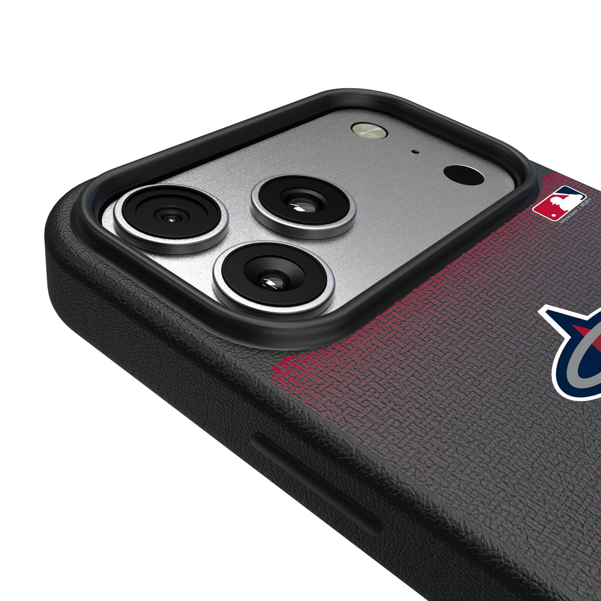 Alt View 2. Keyscaper - Los Angeles Angels Linen Logo iPhone Magnetic Bump Case - 15 - Black.