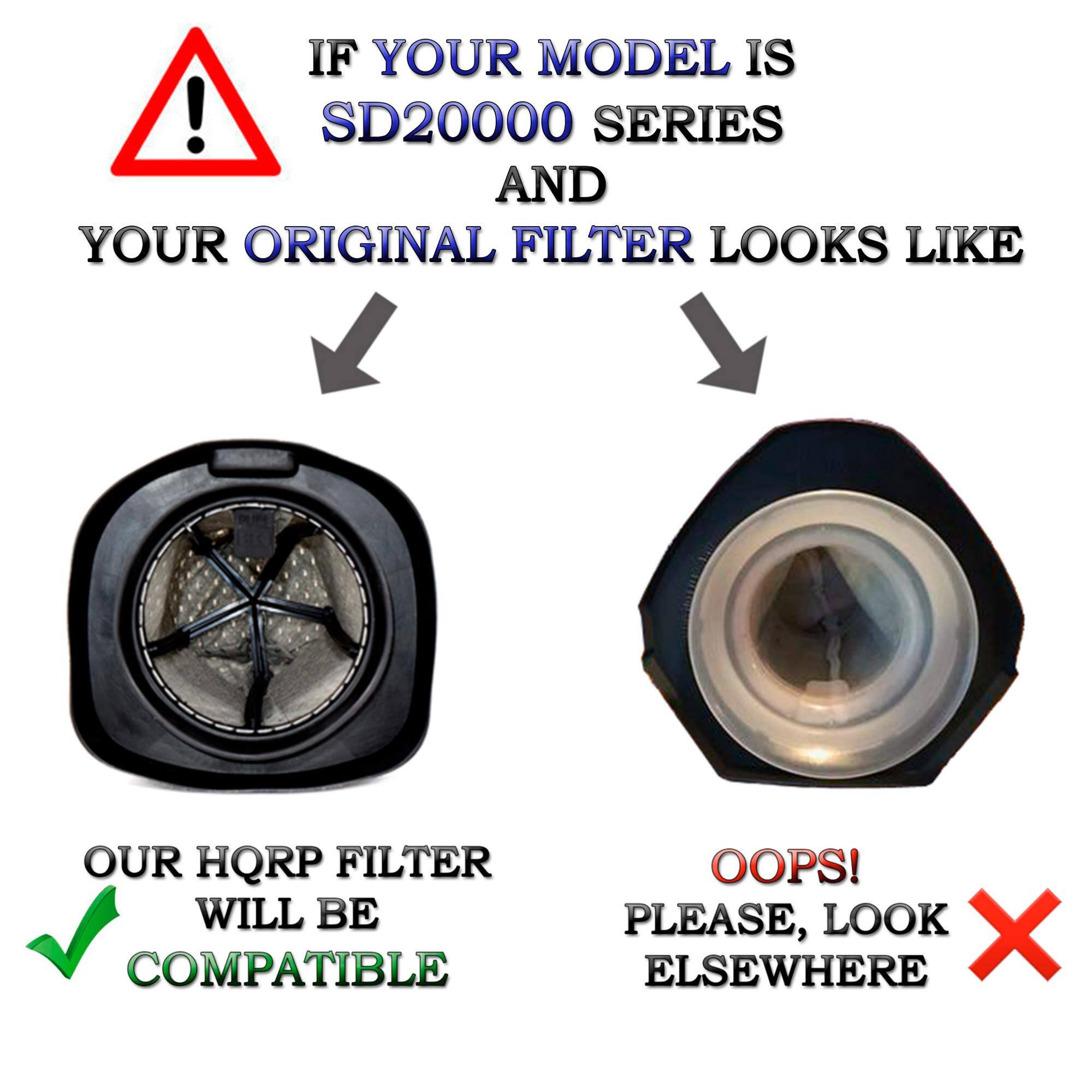 IF YOUR MODEL IS SD20000 SERIES AND YOUR ORIGINAL FILTER LOOKS LIKE OUR HQRP FILTER WILL BE COMPATIBLE. OOPS! PLEASE, LOOK ELSEWHERE.