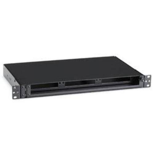 Front. Black Box Network Services - Rackmount Fiber Shelf, 1U, 3-Adapter Panel.