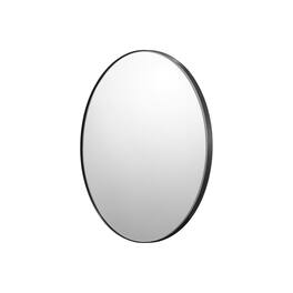 VEVOR - Wall Mounted Makeup Mirror, 0.15" Thick, 30 in Mirror with Aluminium Alloy Frame & Explosion-Proof Film - Black