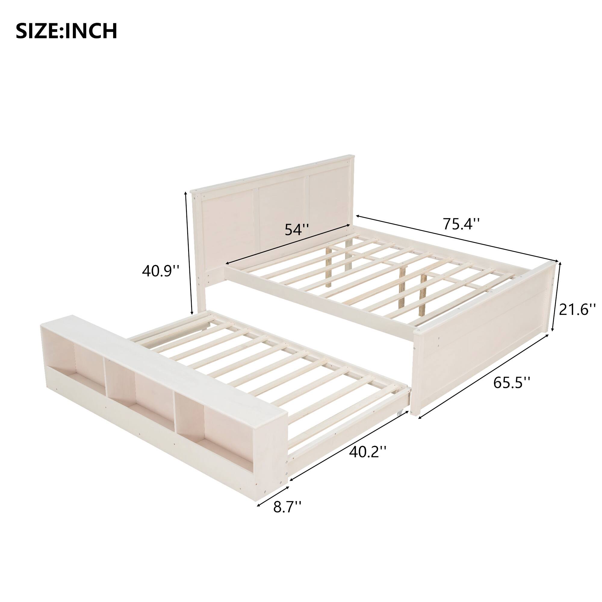 SIZE: INCH  
54" 75.4" 40.9" 21.6" 65.5" 40.2" 8.7"