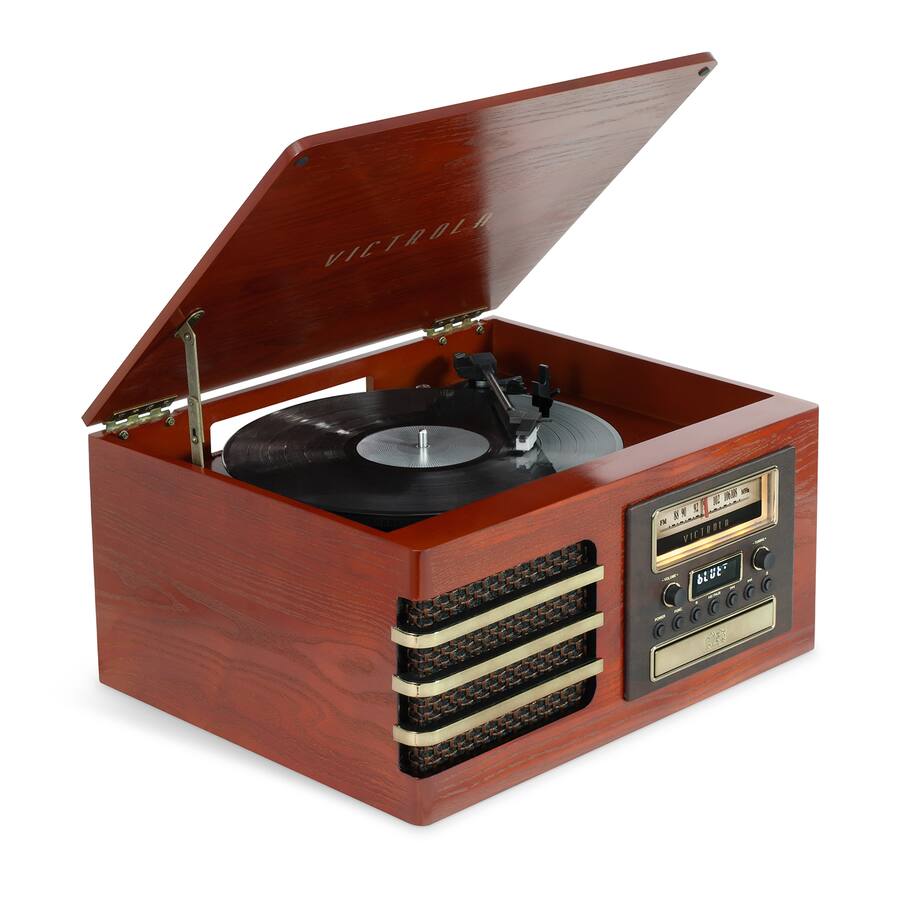 Box Victrola Victrola Ellington Bluetooth Record Player Mahogany VTA-380SB-MAH ...