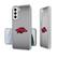 Front. Keyscaper - Arkansas Razorbacks Linen Logo Galaxy Clear Case - S24 - Multicolor.