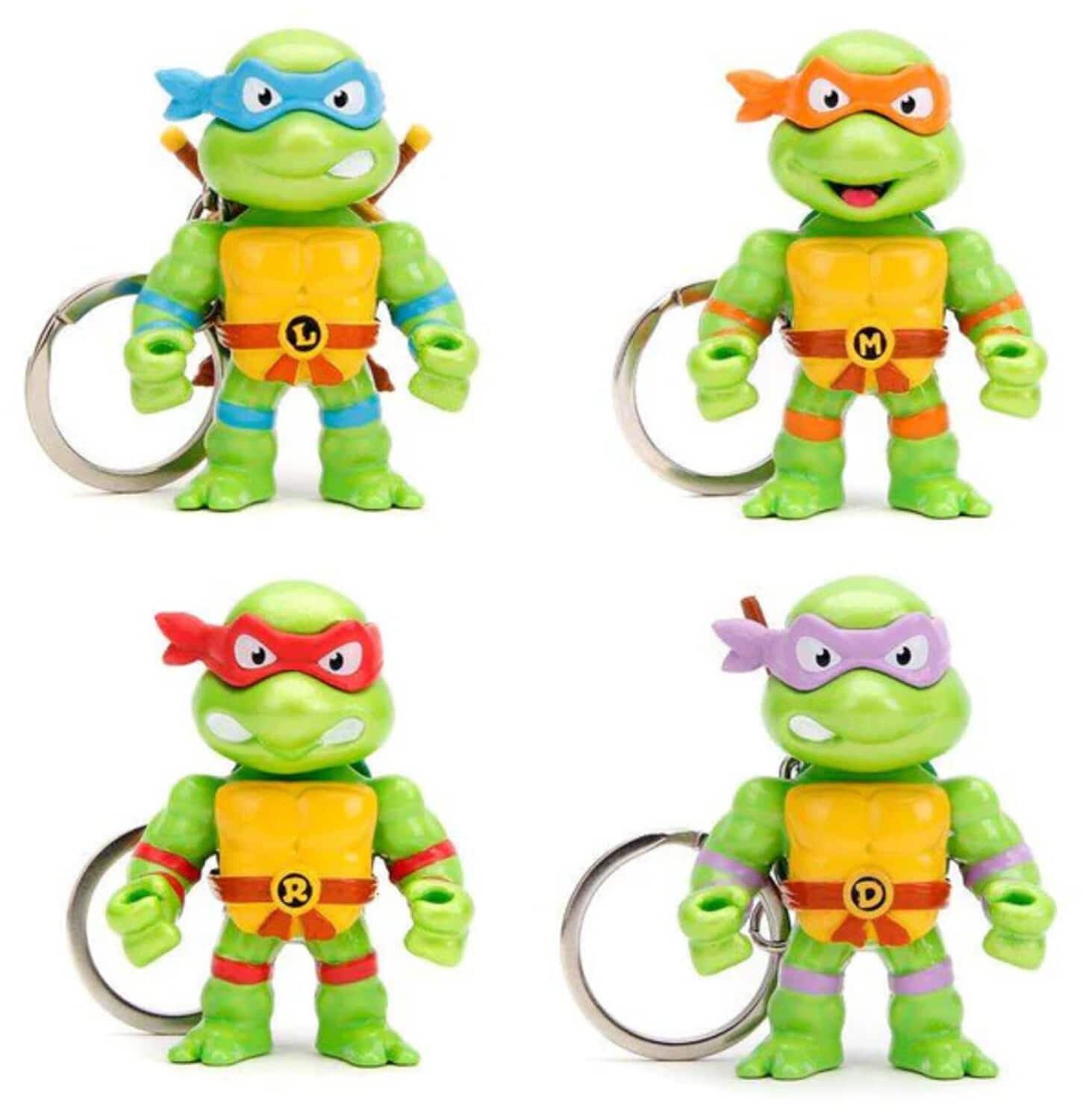 Jada Toys - Teenage Mutant Ninja Turtles - MetalFigs - 2.5" Diecast Keychain 4-Pack (TMNT) - COLLECTIBLES - Multicolor