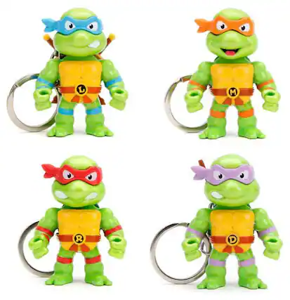 Front. Jada Toys - Jada Toys - Teenage Mutant Ninja Turtles - MetalFigs - 2.5" Diecast Keychain 4-Pack (TMNT) - COLLECTIBLES - Multicolor.