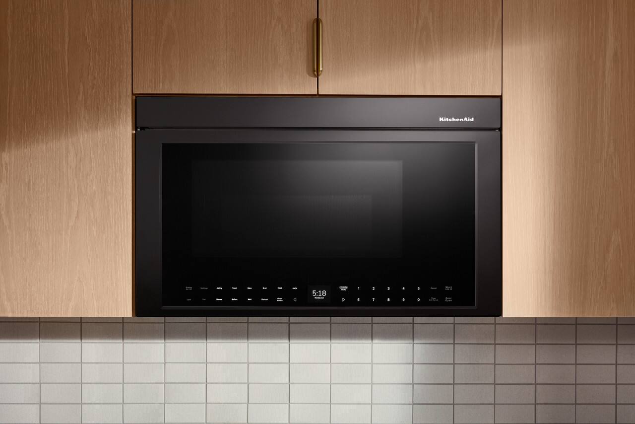 Alt View 16. KitchenAid - 1.1 Cu. Ft. Convection Flush Built-In Over-the-Range Microwave with Air Fry Mode - Black Stainless.