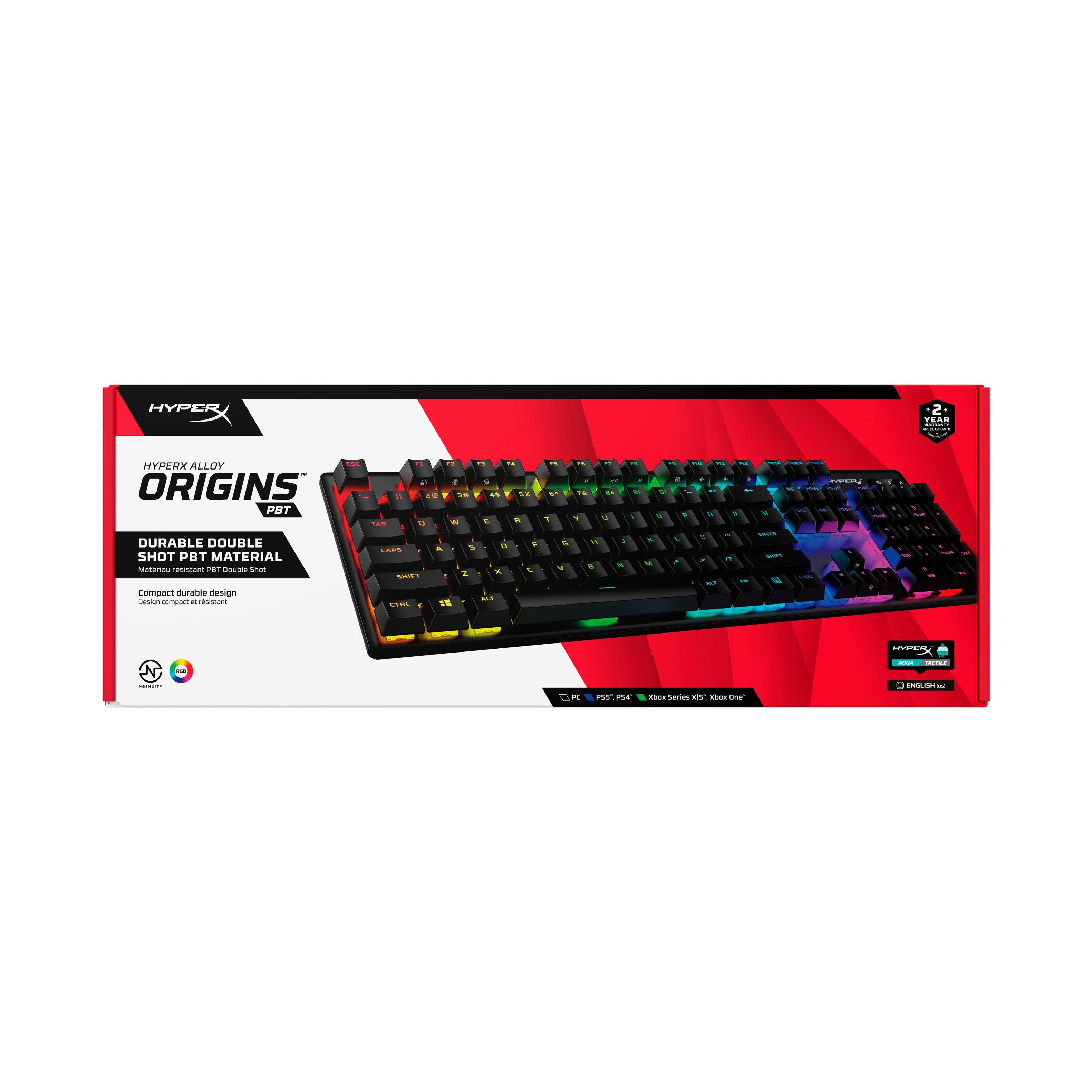 Alt View 19. HyperX - Alloy Origins Wired Mechanical Aqua Tactile Switch Gaming Keyboard with RGB Back Lighting - Black.
