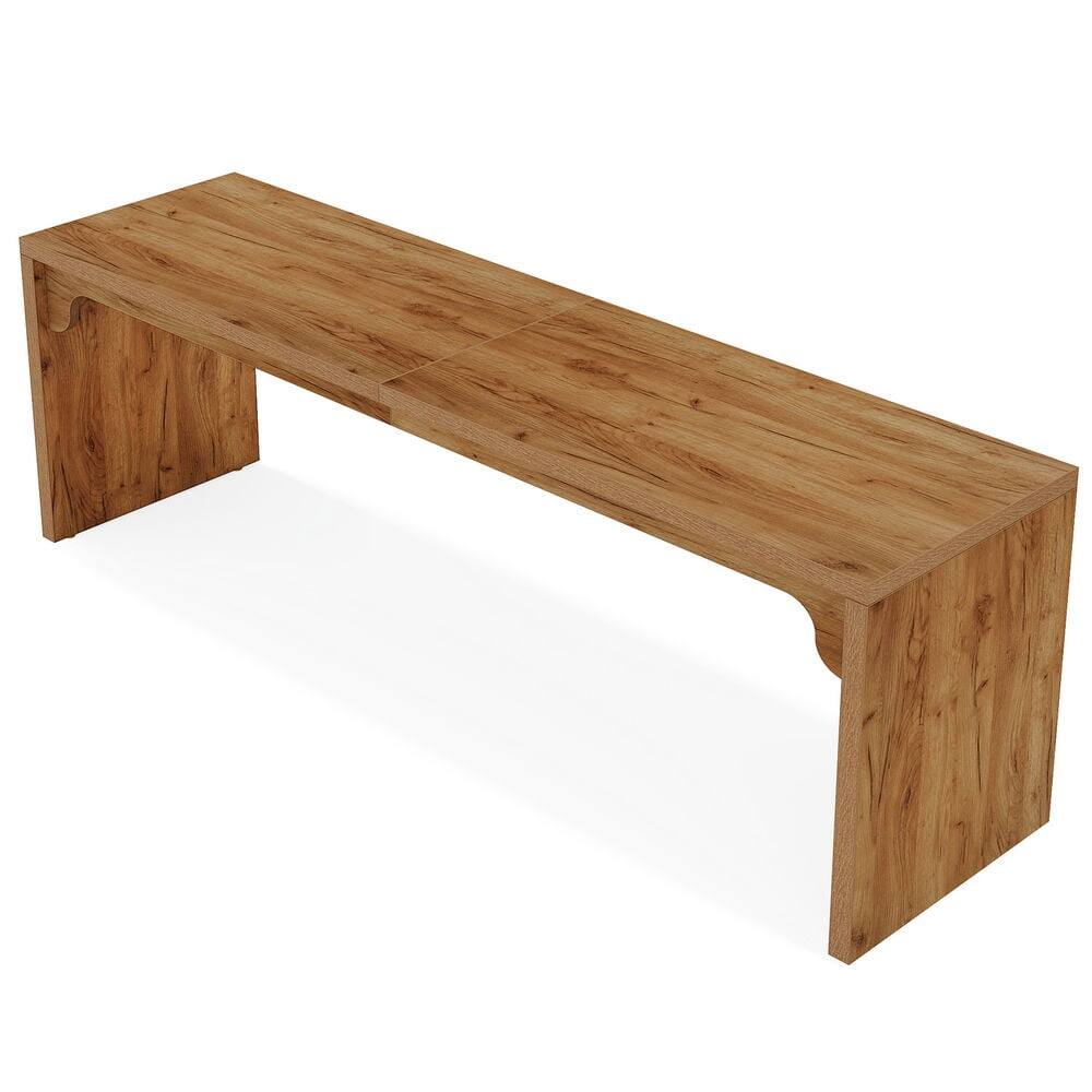 Kadyn - Study Writing Desk, Computer Desk,78.7" Two Person Desk, Wood Long Computer Desk Double Desk - Brown