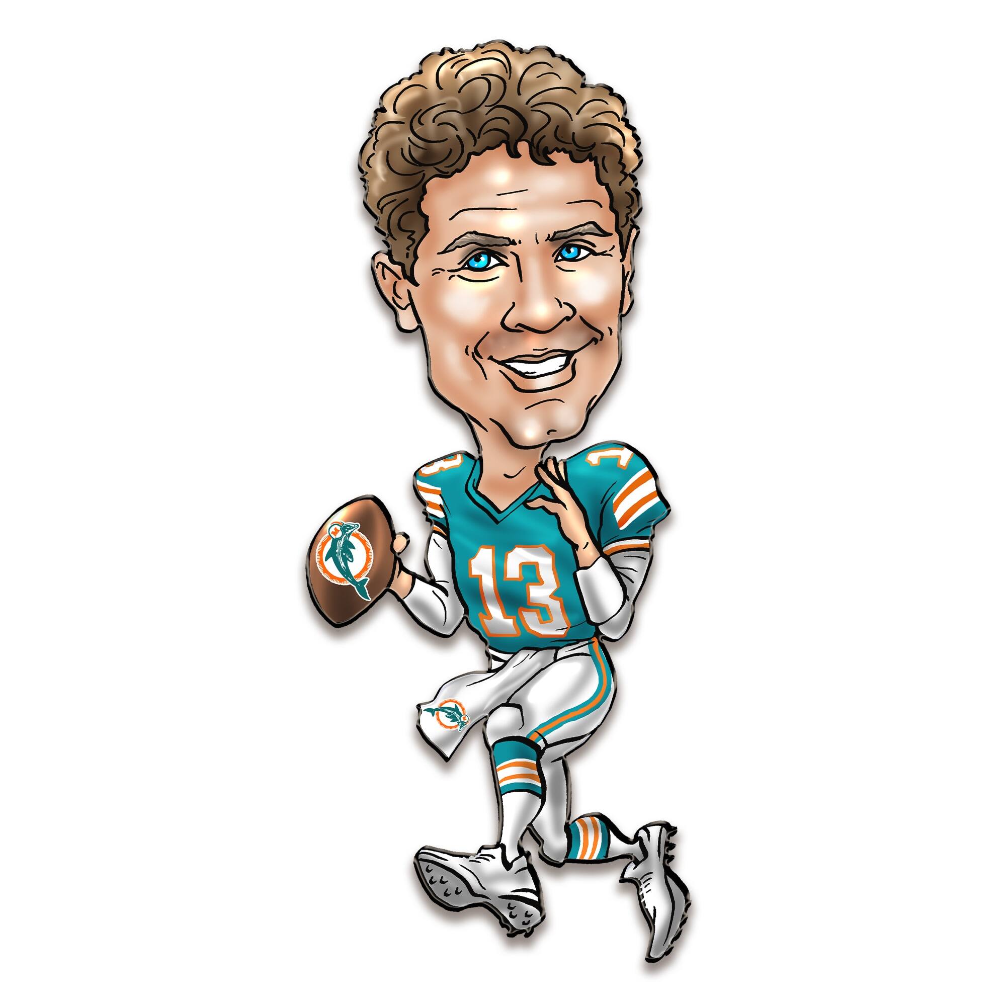 Dan Marino Miami Dolphins Metal Caricature Wall Art