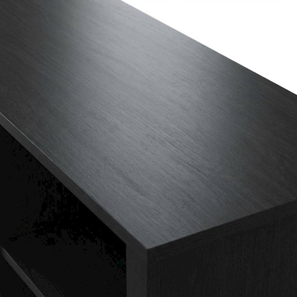 Alt View 4. FurniFact - Wood TV Stand with Fireplace, Americano Finish, 70-Inch Wide - Black.