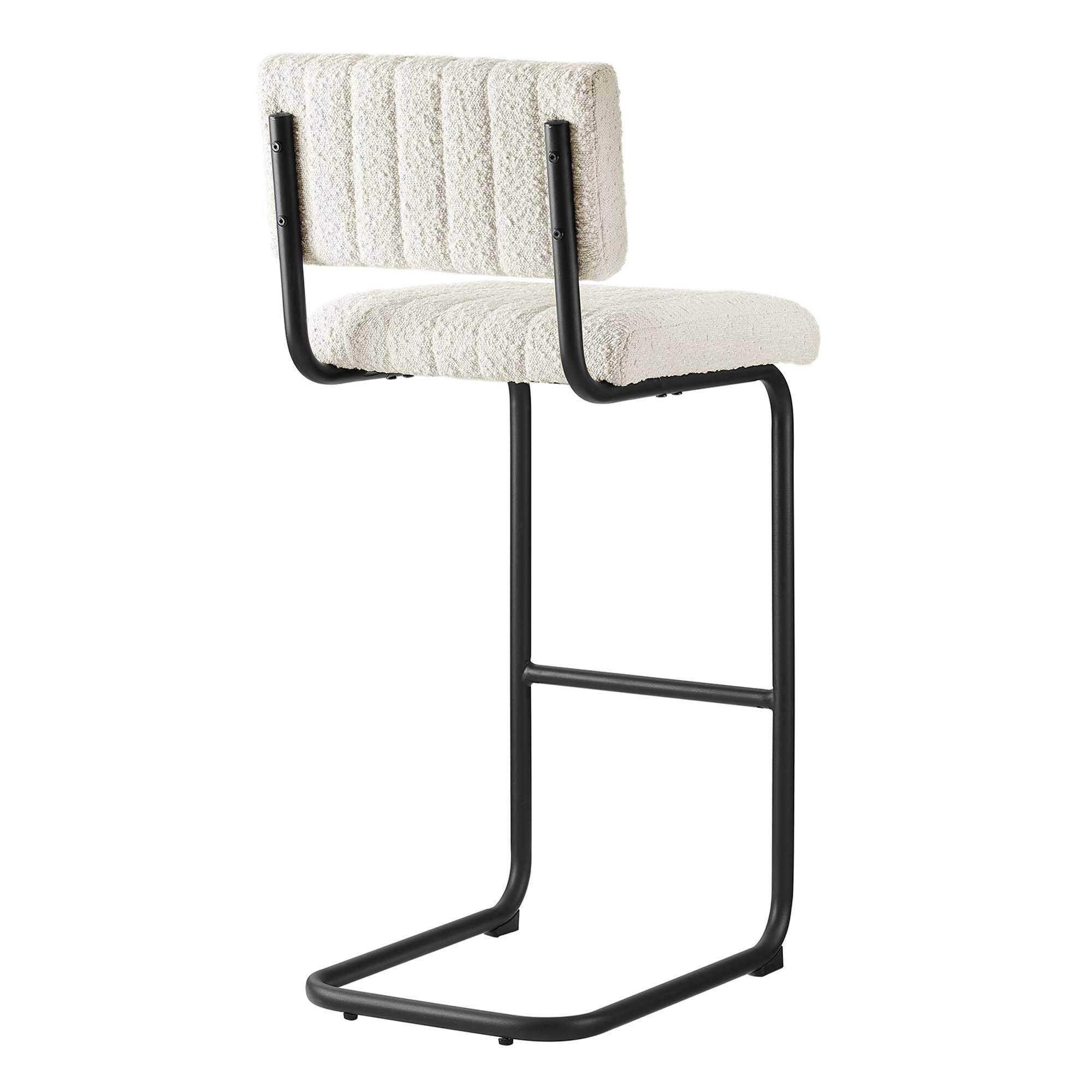 Alt View 4. Modway - Parity Boucle Bar Stools Set of 2 by Modway - Black Ivory.