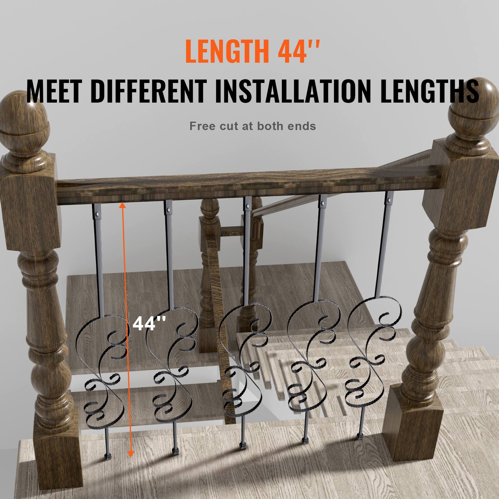 LENGTH 44" MEET DIFFERENT INSTALLATION LENGTHS Free cut at both ends 44"