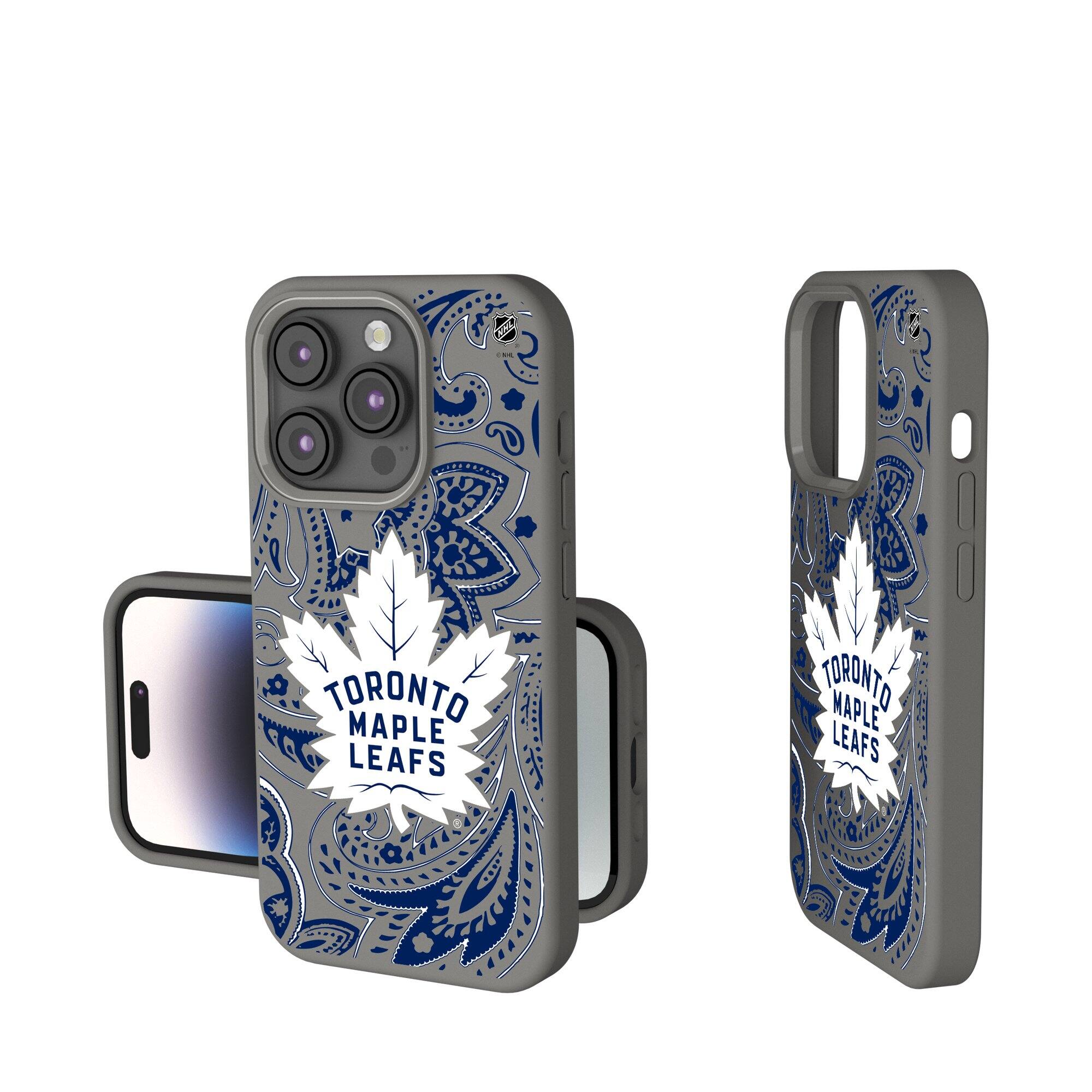 Keyscaper - NHL - Toronto Maple Leafs Paisley Soft Touch iPhone Case - 14 - Gray