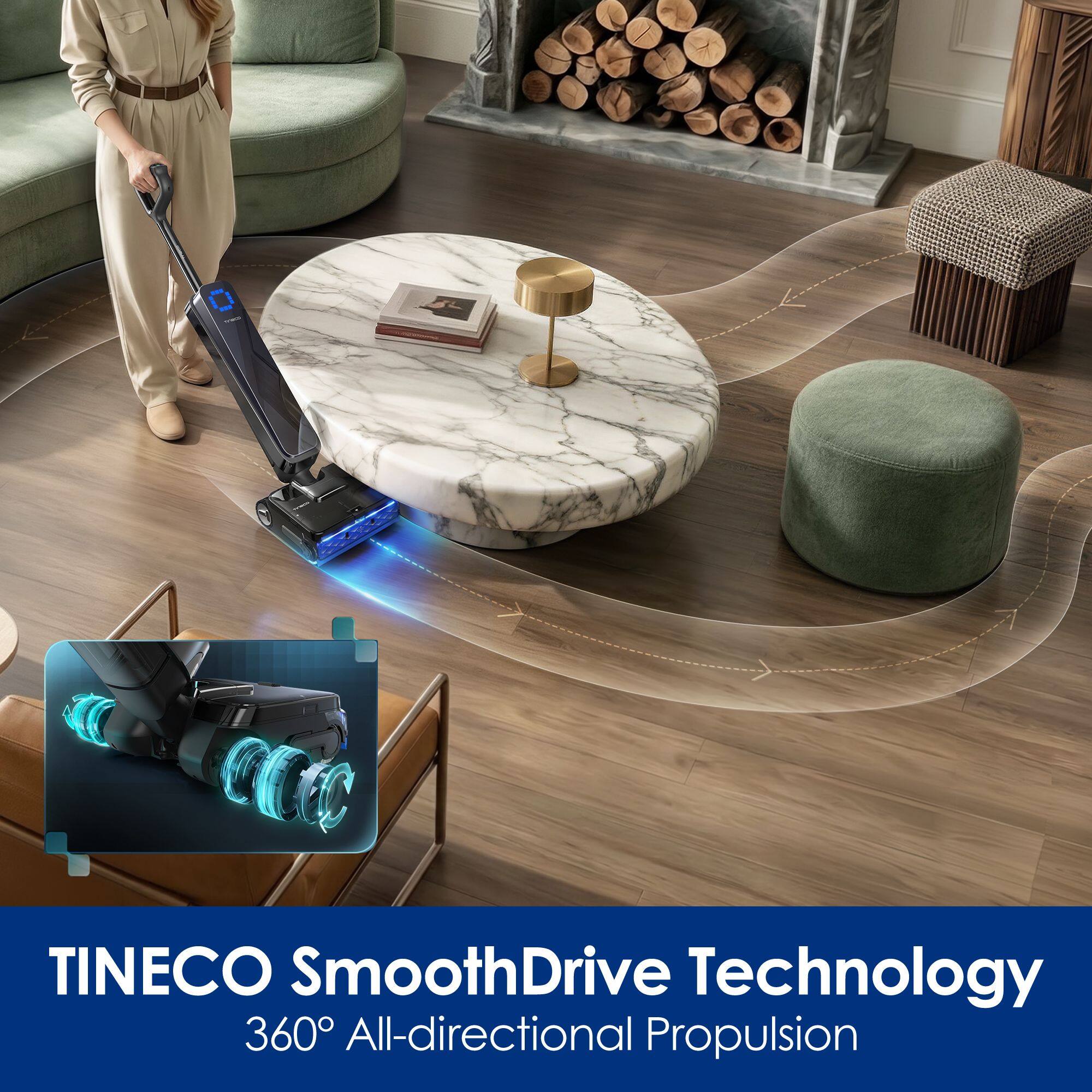 TINECO SmoothDrive Technology  
360° All-directional Propulsion