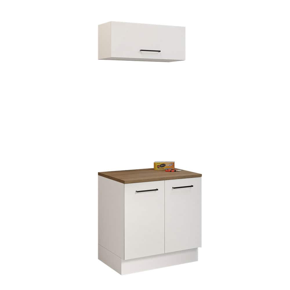 Front. Madesa - Madesa Garage and Utility Room Storage Cabinet Set with 31"L Base Cabinet and Wall Cabinet - White - White.