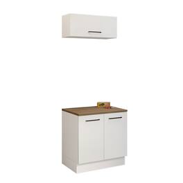 Madesa - Garage and Utility Room Storage Cabinet Set with 31"L Base Cabinet and Wall Cabinet - White