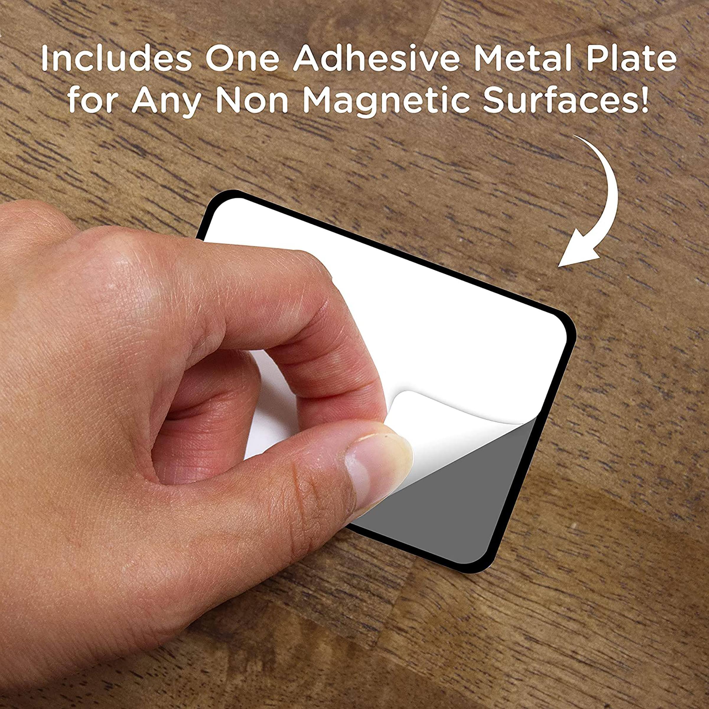 Includes One Adhesive Metal Plate for Any Non Magnetic Surfaces!