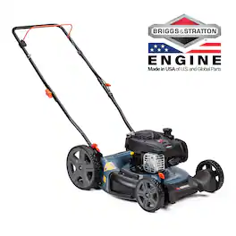 SENIX - 21" 125cc 4-Cycle Briggs & Stratton Engine Gas Push Lawn Mower with 2-in-1 Mulching, Side Discharge - Blue