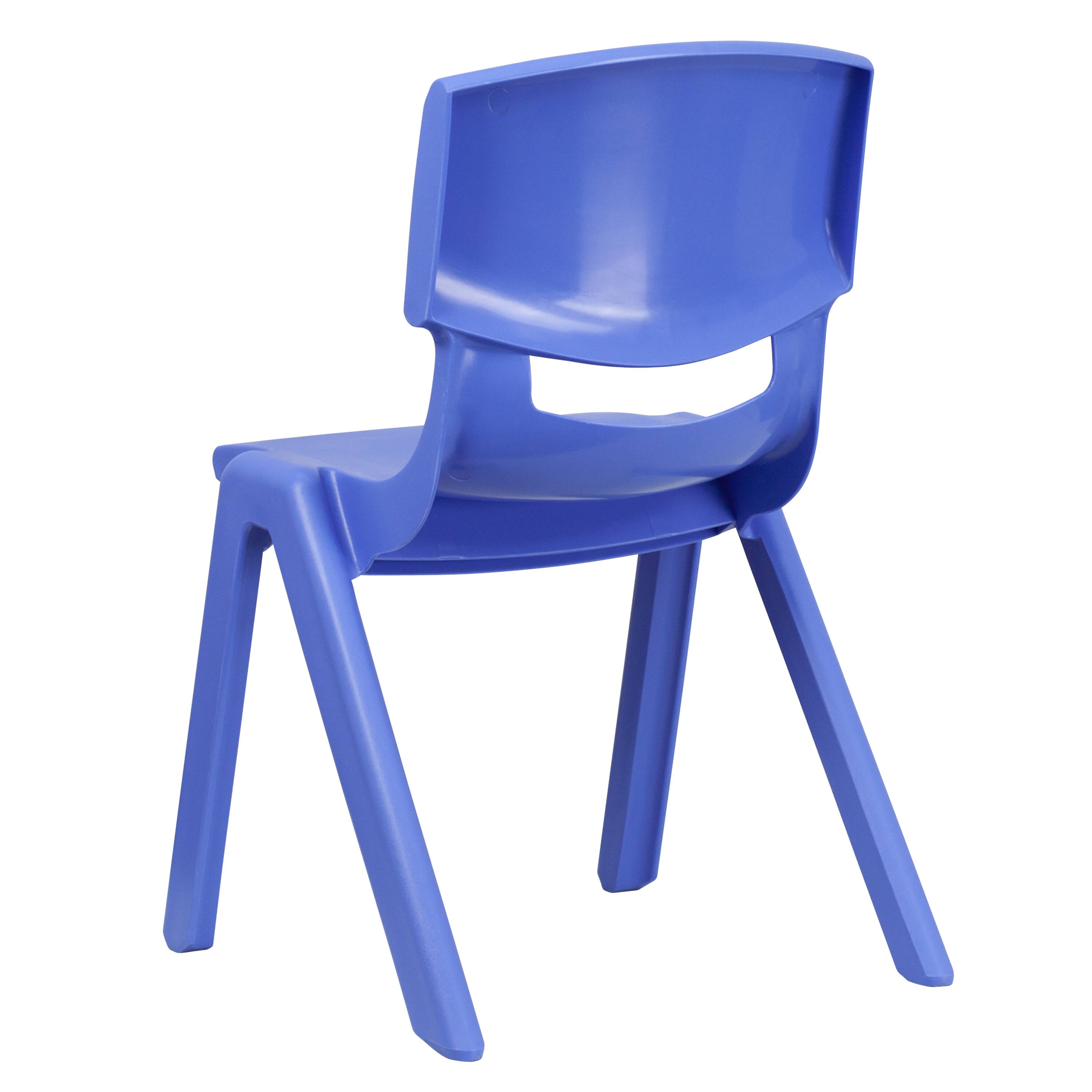 Alt View 6. Emma + Oliver - 2 Pack Plastic Stackable School Chair with 15.5"H Seat - Blue.